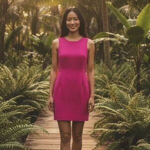 (NWOT) Barbiecore Hot Pink Sleeveless  Sheath Dress (Size 2)